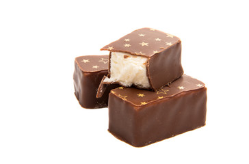 Christmas chocolate candies isolated