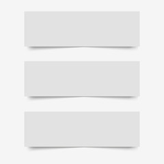 Blank of paper banners with shadow. Vector.