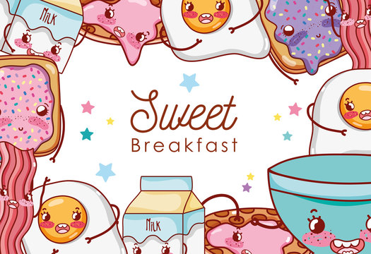 Sweet Breakfast Kawaii Cute Cartoons