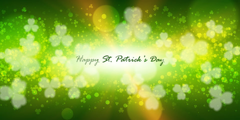 Obraz premium St Patricks day background. Spring rays, clover.