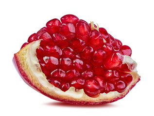 Fresh pomegranate isolated on white background with clipping path