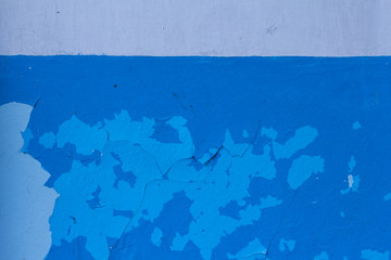 Old 	blue painted wall, background