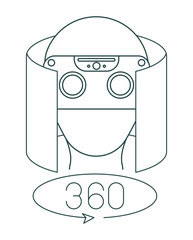 virtual reality technology set icons vector illustration design