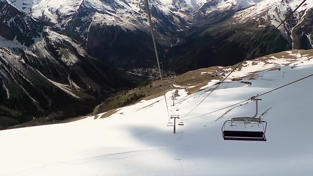 View from cable car in the mountains