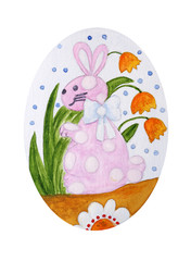 Spotted pink easter bunny