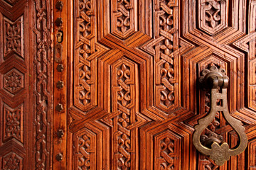 Morocco old wooden door