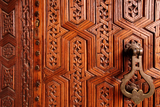 Morocco old wooden door