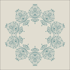 Circle damask element. Vector