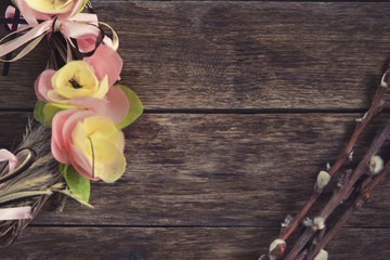 handmade wreaths of dried plants, cardboard and corrugated paper
