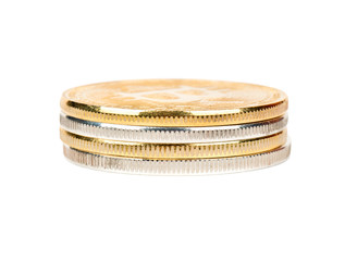 Gold and silver coin bitcoin