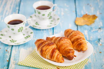 Tasty french croissants for breakfast