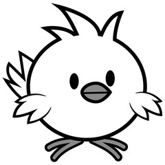 Kawaii Chick Illustration - A vector cartoon illustration of a cute Kawaii Chick.