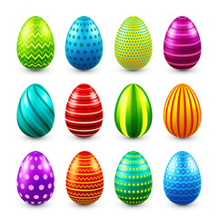 Easter eggs colored set. Spring. Holidays in April. Gift. Seasonal celebration.Egg hunt. Sunday.Food.