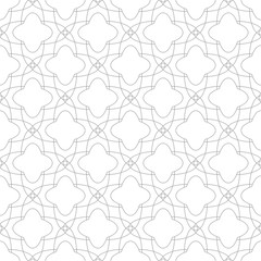 Gray geometric ornament on white background. Seamless pattern