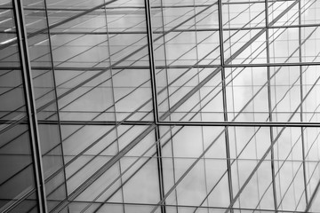 Geometry glass window at building - abstract pattern