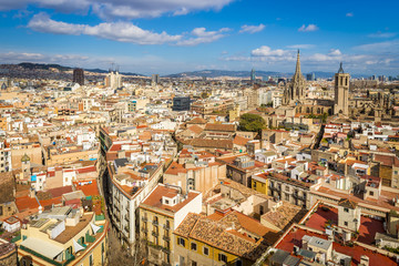 Fototapeta premium Panorama de Barcelone en Catalogne, Espagne