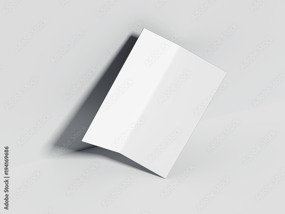 Poster white paper menu. 3d rendering