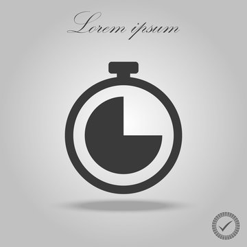 Icon clock time vector. Trendy black style for graphic design, Web site, UI