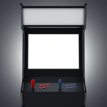 Black gaming machine. 3d rendering