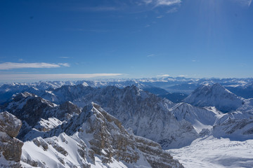 Alpenblick von der Zugspitze Österreich Bayern 