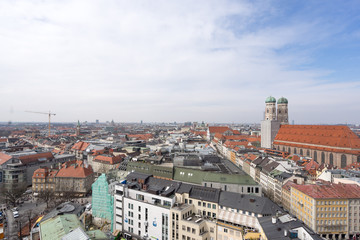 Fototapeta premium Stadt München Panorama Frauenkirche Marienplatz Stachus Hbf