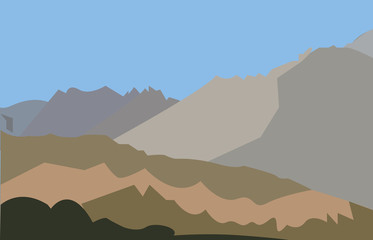landscape of mountains