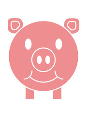 cool lächeln schwein gesicht kopf süß niedlich comic cartoon lachen clipart