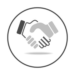 Vector of Handshake Icon in Circle, iconic symbol inside a circle, on white background. Vector Iconic Design.
