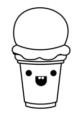 delicious ice cream kawaii character vector illustration design