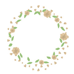 Fototapeta premium Delicate pastel flowers floral pink light wreath
