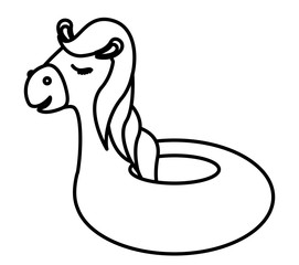 cute horse float icon vector illustration design