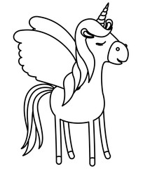 cute unicorn kawaii character vector illustration design