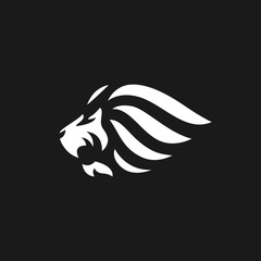 Lion vector logo illustration on black background