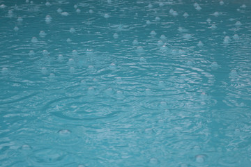 Surface of pool during rain storm