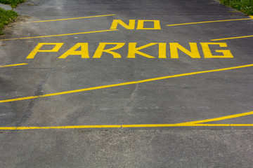 No Parking sign on road