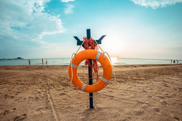 Safety circle on the beach