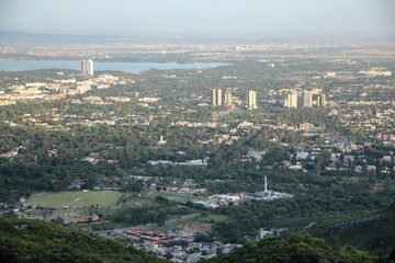 Islamabad, Pakistan. View from above. Panorama of the city.
