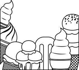 delicious and sweet ice cream pattern background vector illustration design