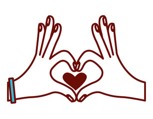 hands forming a heart with fingers vector illustration design