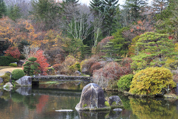 Fototapeta na wymiar Garden in Oshino Hakkai ancient village