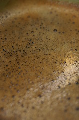Foamy Black Coffee Close-up Detail Macro shot
