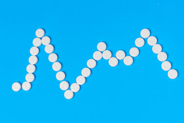Diagram of medicines on a blue background