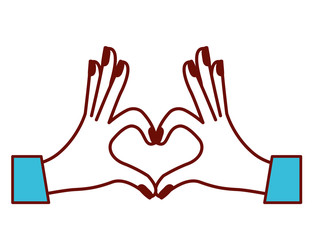 hands forming a heart with fingers vector illustration design