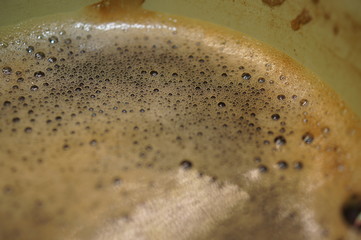 Foamy Black Coffee Close-up Detail Macro shot