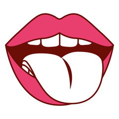 sensuality lips with tongue out vector illustration design