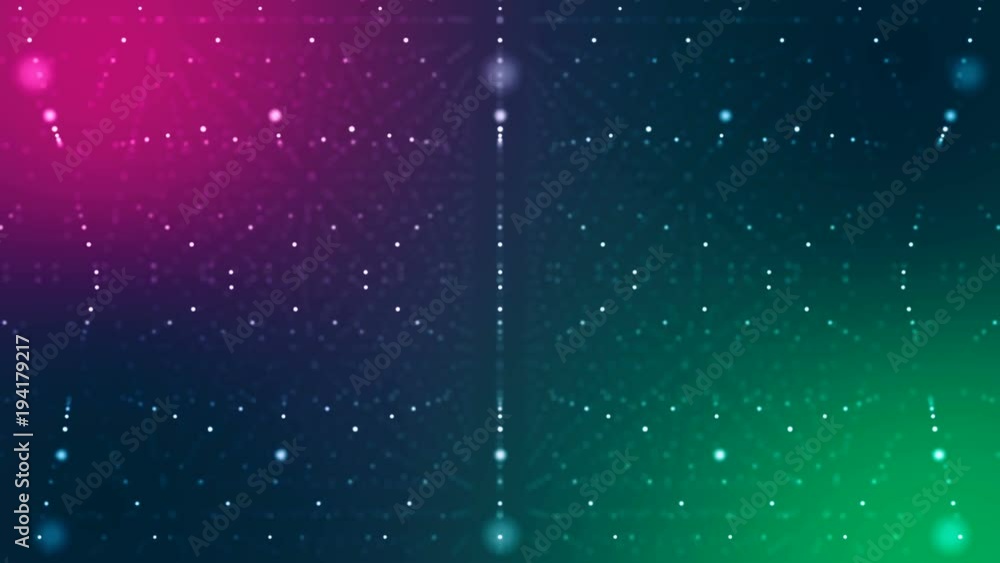 Poster a futuristic 3d rendering of a red, blue and green cyberspace which is spinning around. it is pierce