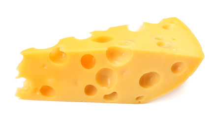 piece of cheese isolated on white background