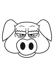 alt opa großvater kopf gesicht groß dick fett schwein eber ferkel comic cartoon lachen clipart