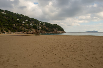 Fototapeta na wymiar Beach of San Vicente Creek on the island of Ibiza