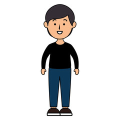 young man avatar character vector illustration design